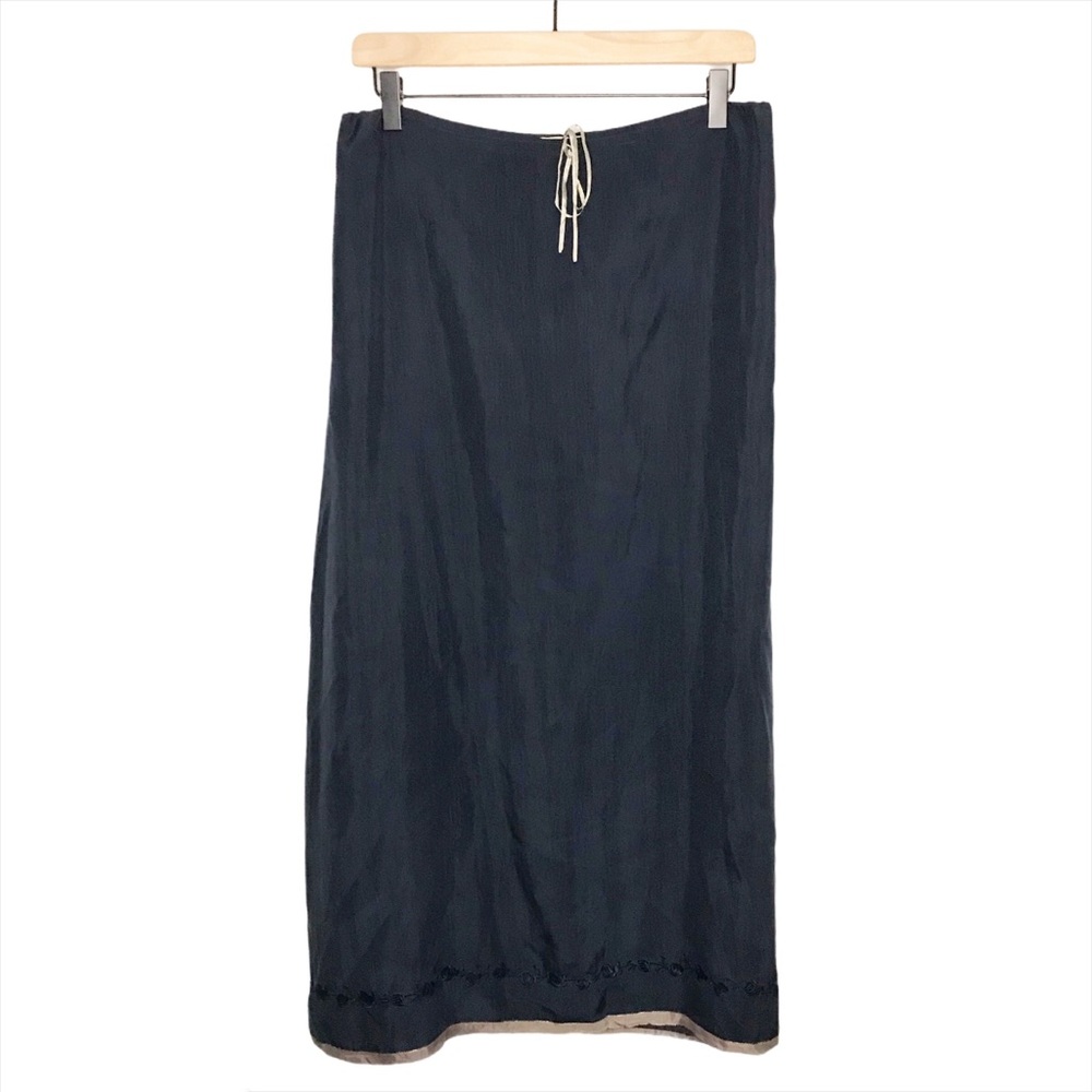 Sundance Floral Rose Embroidered 100% Silk Maxi Skirt 8